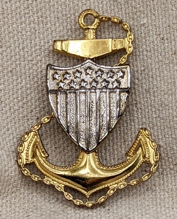 Great ca 1942 USCG Chief Petty Officer Hat Badge by H&H IMPERIAL