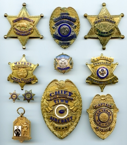 Group of California Nevada Military & Aircraft Co Badges & Creds of Career Lawman Donald L. Wallis