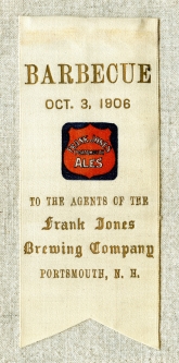 Ext Rare 1906 Pre-Prohibition Frank Jones Brewery Co Ribbon From Portsmouth NH in Anniversary