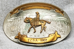Great Ca 1967 Rodeo Buckle in German Silver by Irvine & Jachens