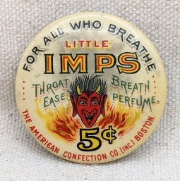 Beautiful Graphics ca 1900 Little Imps Breath Mints Advertising Celluloid Tin