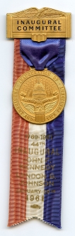 Ext Rare & Near Mint 1961 John F. Kennedy Inaugural Committee Badge