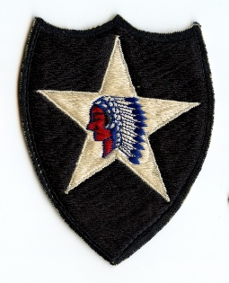 Nice Korean War Japanese Made US Army 2nd Inf Div Shoulder Patch Removed from Uniform but Exc Cond