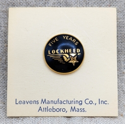 Ca 1950 Lockheed Aircraft 5 Year Service Pin by Leavens on Maker's Card
