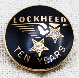 Beautiful Ca 1950 10K Gold Lockheed Aircraft 10 Year Service Pin by Leavens