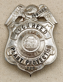 Late 1950s LOCKHEED Aircraft Plant Protection Badge #220 from Georgia