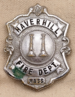 Great Old 1930s-40s Miller Brewing Co Brewery Fire Dept Captain Badge.