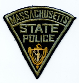 Great Old Ca 1950 MA State Police Uniform Patch Embroidered on Woven Wool