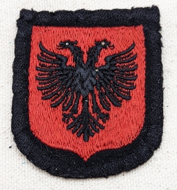 Rare Removed From Uniform Nazi Waffen SS Albanian Volunteer Sleeve Shield in Exc Condition