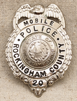 1940s - 1950s Rockingham County NH Mobile Police Breast Badge #20