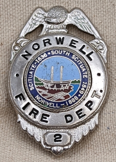 Ca 1970 Norwell MA Fire Dept Badge #2