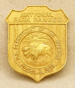 Beautiful 1970s US Dept of the Int. National Park Ranger Badge # 37928 by Blackinton