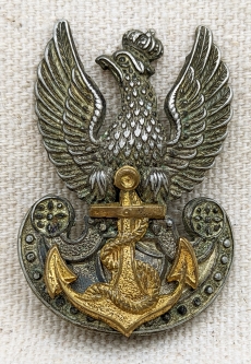 Rare WWII Polish Navy in Exile Hat Badge UK Made by Gaunt