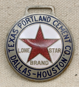 Gorgeous 1910s Texas Portland Cement Co Watch Fob in Exc. Condition
