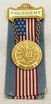 Beautiful ca 1910s-20s Daughters of Union Veterans Past President Badge in 10K Gold & GF