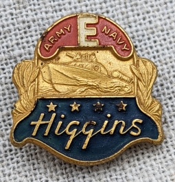 Ext Rare WWII Higgins PT Boat E for Excellence 5th Award Lapel Pin