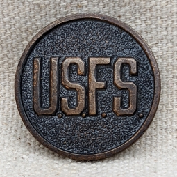 Rare 1910s-20s US Forest Service Uniform Collar Badge/Disk