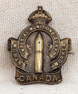 Great WWI Canada Imperial Munitions Board WOMAN Worker #'d Badge