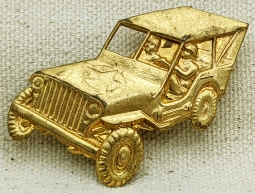 Wonderful WWII 1944 Jeep Liberation Pin Made in France Great Angle LARGE