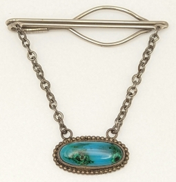 Cool 1940's Navajo Silver and Turquoise Tie Bar