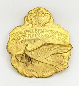 Ext Rare & Early ca 1910 Austrian Flight Technology Institute Member Badge