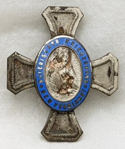 Beautiful 1920s Bavarian Veteran's Merit Cross in Silvered Bronze by Geschier Munich