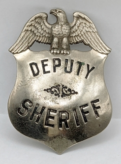 Great Old ca 1910 "Stock" Deputy Sheriff Badge in the California Eagle top Shield Style by Ed Jones