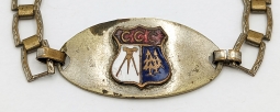 Nice 1930s CCC Civilian Conservation Corps Bracelet in Enameled & Nickeled Brass