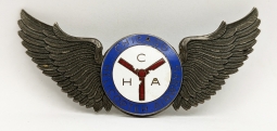 Gorgeous & Rare Ca 1956 CHA Chicago Helicopter Airways Pilot Hat Badge in Sterling by Balfour