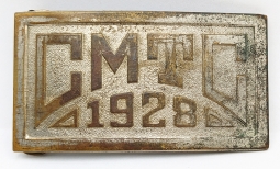 Great Large 1928 CMTC Citizens Military Training Corps Belt Buckle