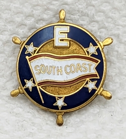 Gorgeous WWII SIXTH E Production Award Pin for Hubbard's South Coast Co. in Newport Beach