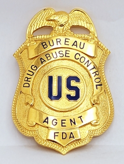 Rare 1966 - 1968 US FDA Bureau of Drug Abuse Control Agent Badge #488 by Blackinton