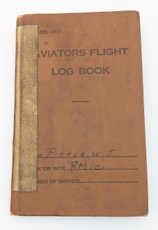 WWII USN Air Crew Log Book of Riggers Mate 1st Class W. J. Porter Scouting Squadrons VS1-D3 & VS-34