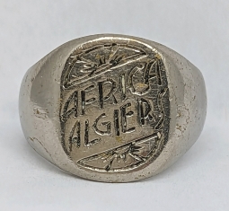 Great Early WWII US GI Souvenir Ring From Algiers Africa Sz 9.5
