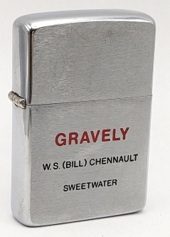 1976 Advertising Zippo Lighter From Gravely Tractor Sales in Sweetwater TX