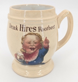 Lovely 1907 Hires Root Beer Adv. Mug by Villeroy & Boch Mettlach