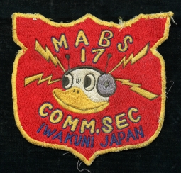 Super Cool ca 1956 USMC MABS 17 Communications Section Unofficial Donald Duck Japanese made Patch