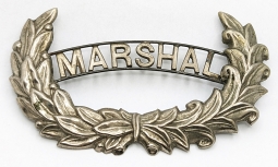Wonderful Old 1880s-1890s Marshal Hat Badge in Lead-Filled Stamped Nickel RARE