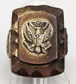 Large Heavy WWII-Early 1950s US Army Mexican Biker Ring size 8.5
