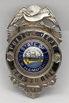 Nice Large ca 1970s Seabrook NH Police Badge