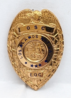 Rare 1990s Lapel Badge for Los Alamos National Lab California On-Site Commander Emergency Operations