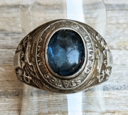 "Salty" WWII Sailor Ring in Sterling Size 9.5