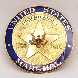 Rare NUMBERED US Marshal Service 1989 Bicentennial Badge #1873 Duty Worn