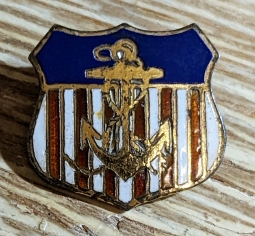 Scarce WWII USMS US Maritime Service Enameled Sterling Lapel Pin by Coro