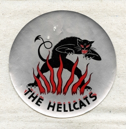 Ext Rare WWII USN VF-33 Hellcats Decal on Paper from USN Ace & Eventual CDR James Kinsella