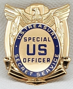 Near Mint 1990s US Treasury Secret Service Uniformed Branch Special Officer Hat Badge #1032