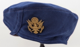 Ext Rare WWII USAAF WASP Summer Weight Santiago Blue Beret with Cap Badge Sz 22