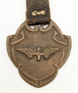 Great WWI US Air Service Enlisted Aviator Watch Fob in Bronze