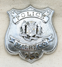 Great 1930s Western Maryland Railway Co. Police Badge #253