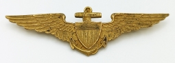 Superb WWI USN Pilot Wing in Gilt Brass with Exquisite Details